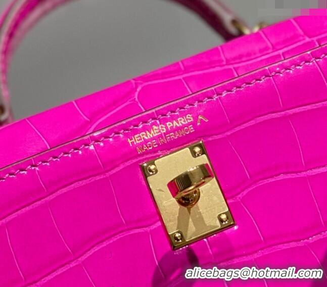 Buy Discount Hermes Mini Kelly II Bag 19cm in Crocodile Embossed Leather H19 Arabian Nights Purple 2023