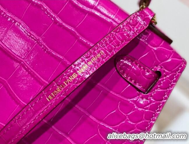 Buy Discount Hermes Mini Kelly II Bag 19cm in Crocodile Embossed Leather H19 Arabian Nights Purple 2023