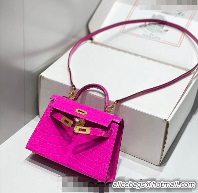 Buy Discount Hermes Mini Kelly II Bag 19cm in Crocodile Embossed Leather H19 Arabian Nights Purple 2023