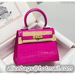 Promotional Hermes Kelly Bag 20cm in Crocodile Embossed Leather H19 Arabian Nights Purple 2023