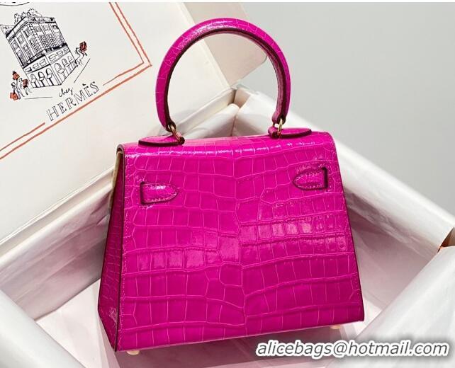 Promotional Hermes Kelly Bag 20cm in Crocodile Embossed Leather H19 Arabian Nights Purple 2023