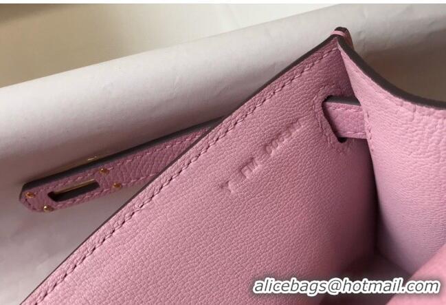 Well Crafted Hermes Mini Kelly Pochette Bag 22cm in Epsom Leather 7117 Mallow Purple 2024 (Half Handmade)