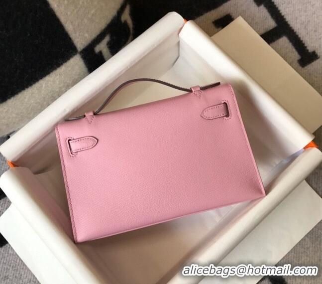 Well Crafted Hermes Mini Kelly Pochette Bag 22cm in Epsom Leather 7117 Mallow Purple 2024 (Half Handmade)