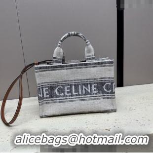 Pretty Style Celine Small Cabas Thais Tote Bag in Textile 199162 Dark Blue 2024