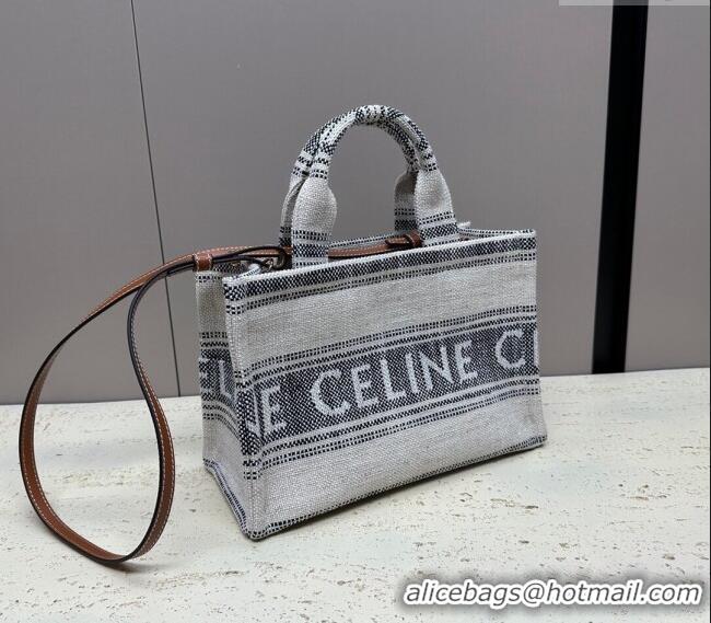 Pretty Style Celine Small Cabas Thais Tote Bag in Textile 199162 Dark Blue 2024