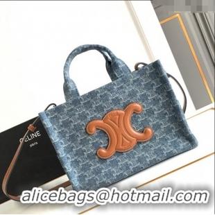 Best Design Celine Small Cabas Thais Tote Bag in 199162 Denim Blue 2024