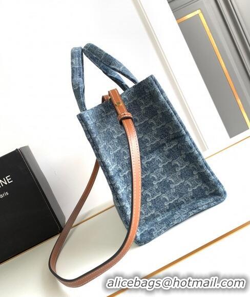 Best Design Celine Small Cabas Thais Tote Bag in 199162 Denim Blue 2024