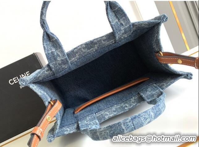 Best Design Celine Small Cabas Thais Tote Bag in 199162 Denim Blue 2024