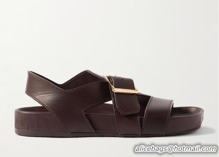 ​Top Design Loewe Paula's Lbiza Leather Sandals LE8741 Dark Brown