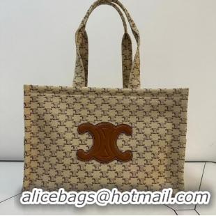 Famous Brand Celine Large Cabas Thais Tote Bag in Canvas Textile C99161 2024