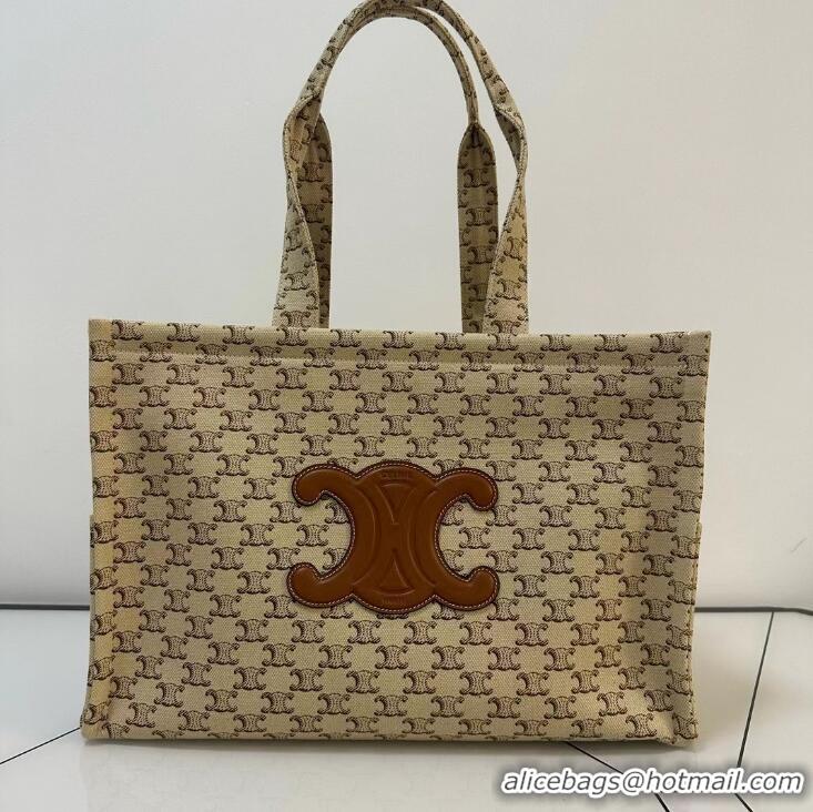 Famous Brand Celine Large Cabas Thais Tote Bag in Canvas Textile C99161 2024