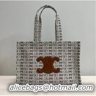 Best Quality Celine Large Cabas Thais Tote Bag in Textile And Calfskin C196762 2024