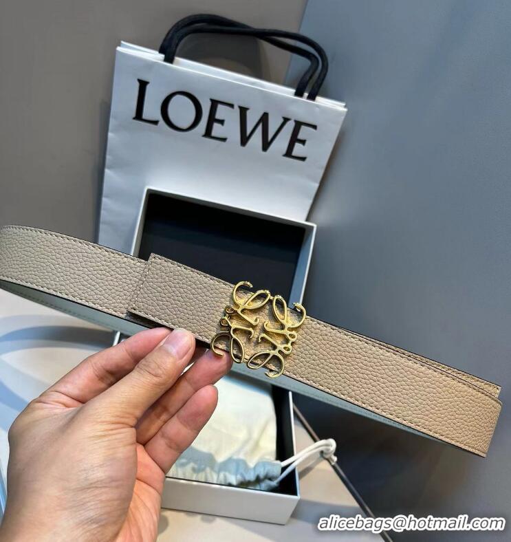 Grade Discount Loewe Reversible Anagram Belt In Smooth Calfskin L8412 Ivory