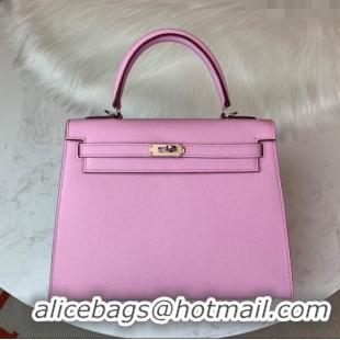 Most Popular Hermes Kelly 25/28cm Bag in Original Epsom Leather K2528 Malva Violet/Gold 2024 (Half Handmade)