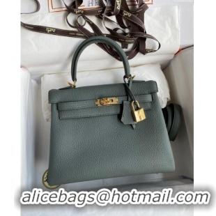 Most Popular Hermes Kelly 25/28cm Bag in Original Togo Leather K2528 Almond/Gold 2024 (Half Handmade)