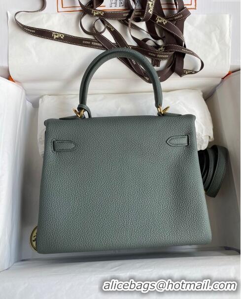 Most Popular Hermes Kelly 25/28cm Bag in Original Togo Leather K2528 Almond/Gold 2024 (Half Handmade)