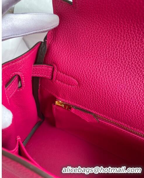 Stylish Grade Hermes Kelly 25/28cm Bag in Original Togo Leather K2528 Rosy/Gold 2024 (Half Handmade)