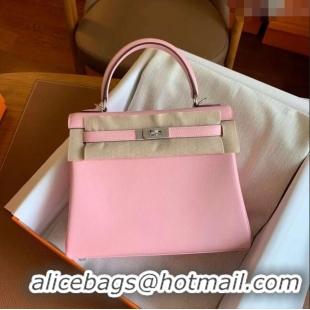 Stylish Grade Hermes Kelly 25/28cm Bag in Original Togo Leather K2528 Rosy/Gold 2024 (Half Handmade)