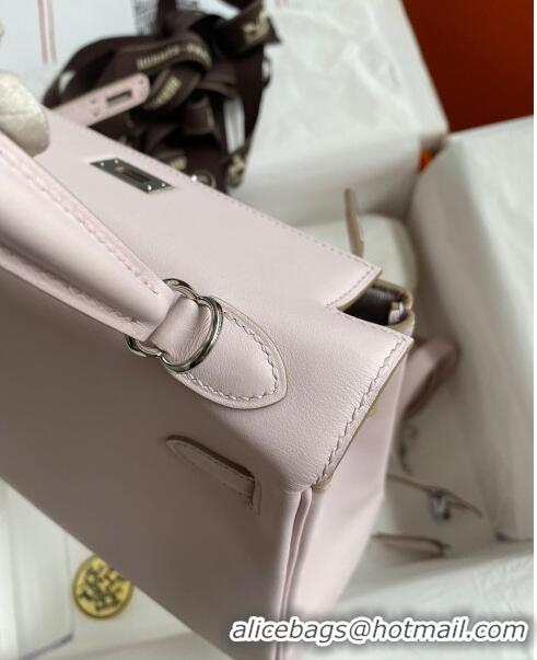 Super Quality Hermes Kelly 25/28 Bag in Original Swift Leather K2528 Fantasy Violet/Silver 2024 (Full Handmade)