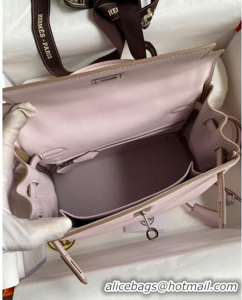 Super Quality Hermes Kelly 25/28 Bag in Original Swift Leather K2528 Fantasy Violet/Silver 2024 (Full Handmade)