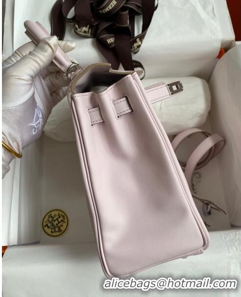 Super Quality Hermes Kelly 25/28 Bag in Original Swift Leather K2528 Fantasy Violet/Silver 2024 (Full Handmade)