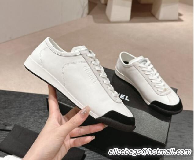 Trendy Design Chanel Calfskin & Suede Sneakers G45714 White 424151