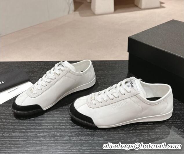 Trendy Design Chanel Calfskin & Suede Sneakers G45714 White 424151