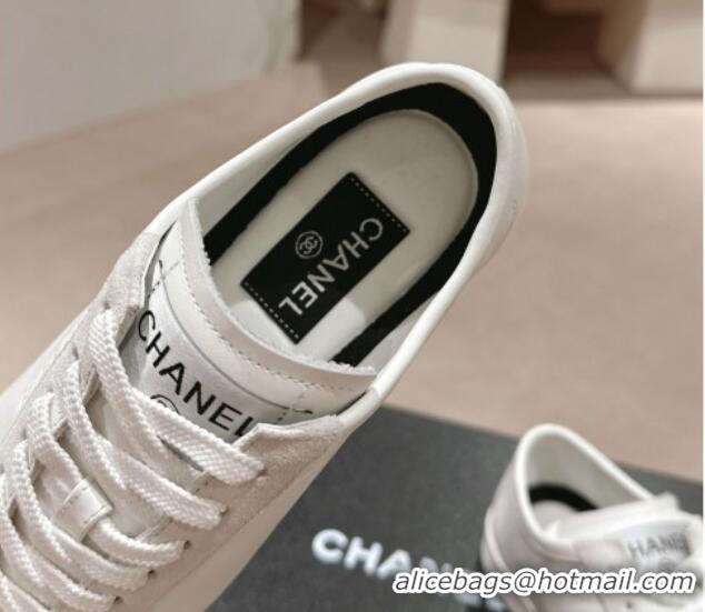 Trendy Design Chanel Calfskin & Suede Sneakers G45714 White 424151