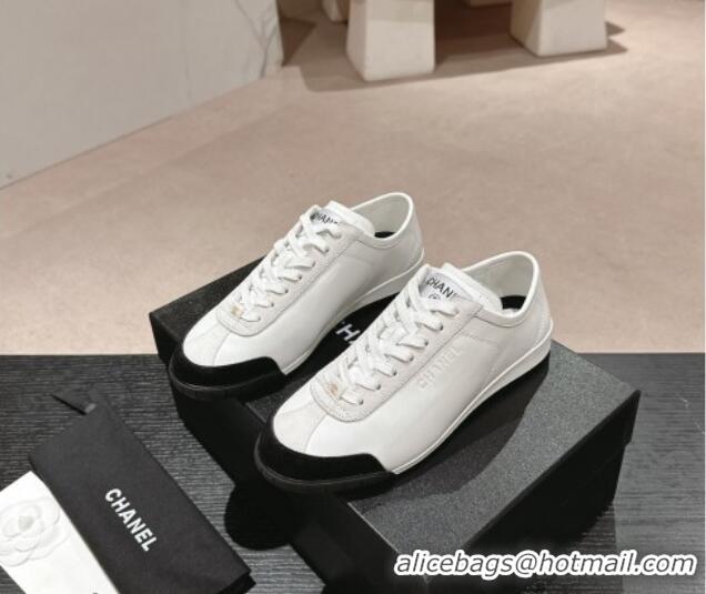 Trendy Design Chanel Calfskin & Suede Sneakers G45714 White 424151