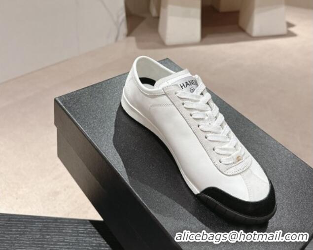 Trendy Design Chanel Calfskin & Suede Sneakers G45714 White 424151