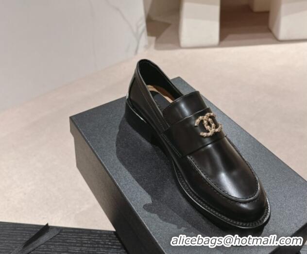 Popular Style Chanel Calfskin Loafers G45663 Black 424156