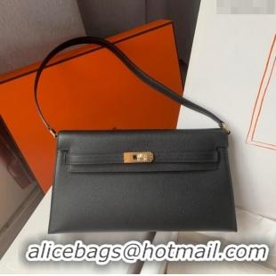 Promotional Hermes Kelly Elan Bag in Madame Leather 2201 Black/Silver 2024(Half Handmade)