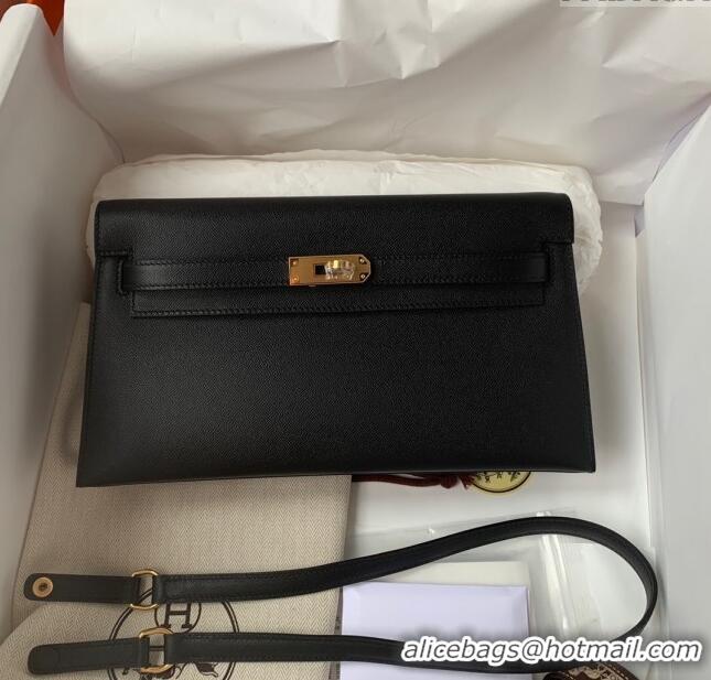 Promotional Hermes Kelly Elan Bag in Madame Leather 2201 Black/Silver 2024(Half Handmade)