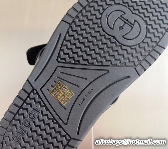 Top Grade Gucci Men's GG Canvas Flat Slide Sandals with Cross Strap 0427 Black 2024