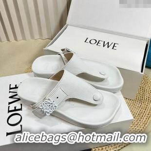 New Fashion Loewe Ease Toe Post Thong Sandals in Lambskin L0506 White 2024