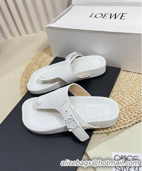 New Fashion Loewe Ease Toe Post Thong Sandals in Lambskin L0506 White 2024