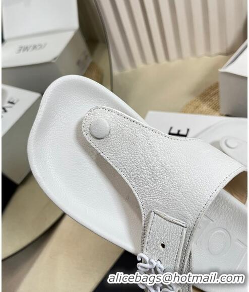 New Fashion Loewe Ease Toe Post Thong Sandals in Lambskin L0506 White 2024