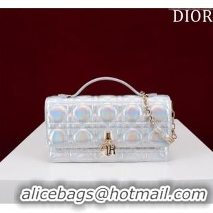 Top Quality Dior My Dior Mini Bag in Cannage Metalic Lambskin 0980 Silver/Gold 2024