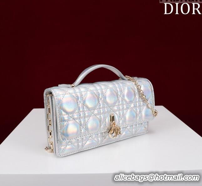 Top Quality Dior My Dior Mini Bag in Cannage Metalic Lambskin 0980 Silver/Gold 2024