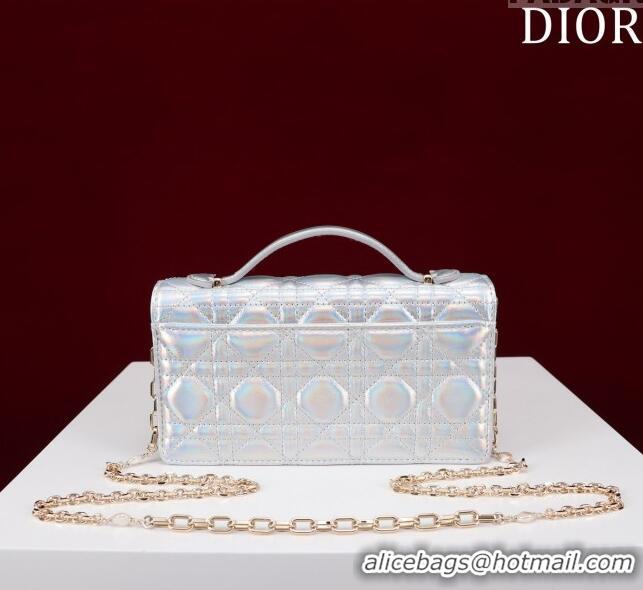 Top Quality Dior My Dior Mini Bag in Cannage Metalic Lambskin 0980 Silver/Gold 2024