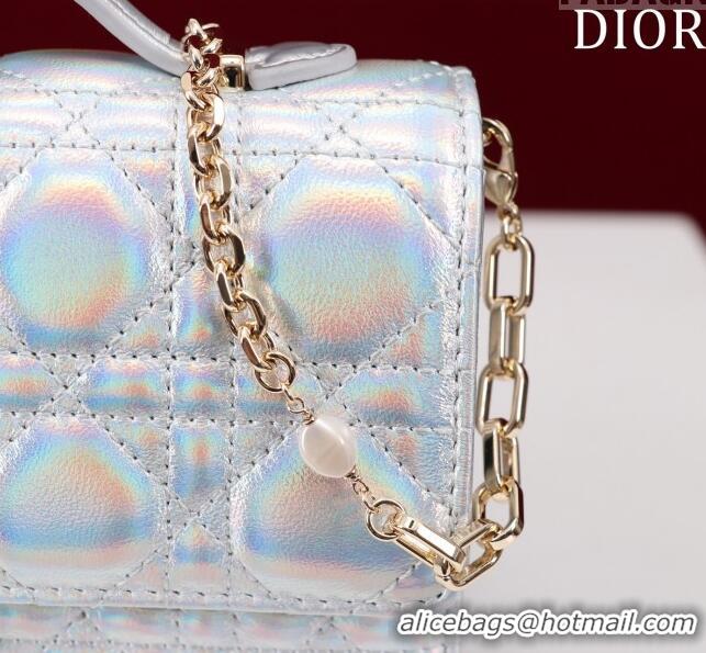 Top Quality Dior My Dior Mini Bag in Cannage Metalic Lambskin 0980 Silver/Gold 2024