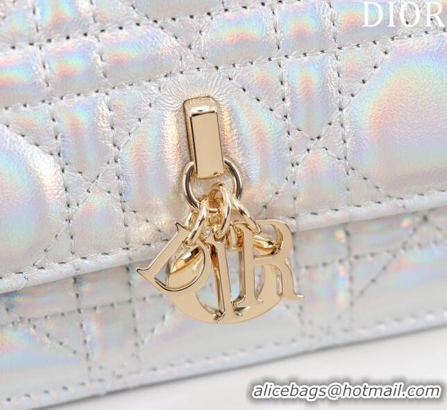 Top Quality Dior My Dior Mini Bag in Cannage Metalic Lambskin 0980 Silver/Gold 2024