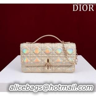 Best Grade Dior My Dior Mini Bag in Cannage Metalic Lambskin 0980 Gold 2024