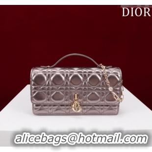 Super Quality Dior My Dior Mini Bag in Cannage Metalic Lambskin 0980 Grey 2024