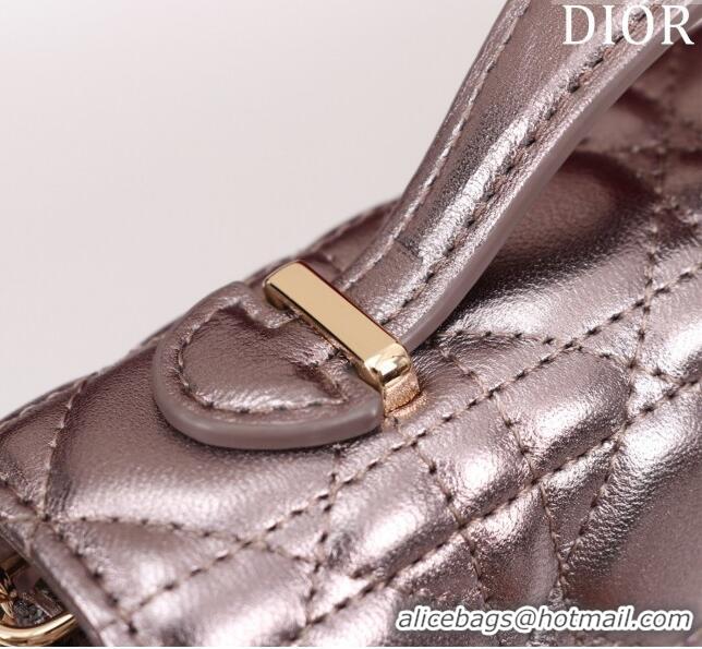 Super Quality Dior My Dior Mini Bag in Cannage Metalic Lambskin 0980 Grey 2024