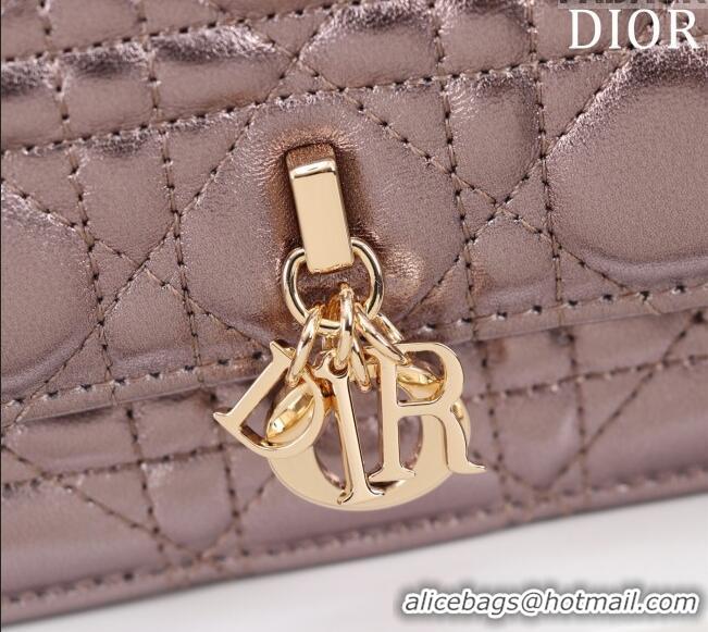 Super Quality Dior My Dior Mini Bag in Cannage Metalic Lambskin 0980 Grey 2024