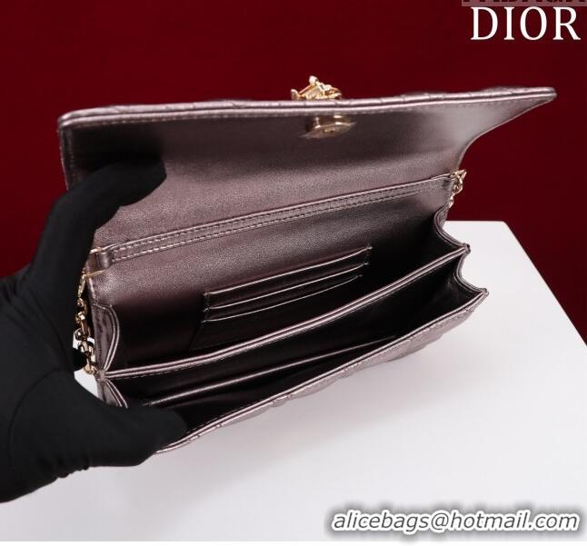 Super Quality Dior My Dior Mini Bag in Cannage Metalic Lambskin 0980 Grey 2024