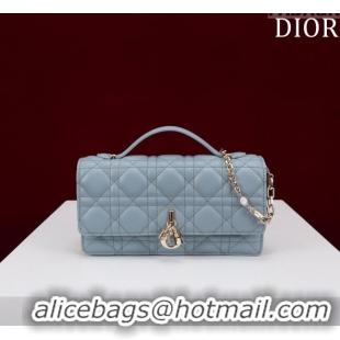 New Design Dior My Dior Mini Bag in Cannage Lambskin 0980 Blue 2024