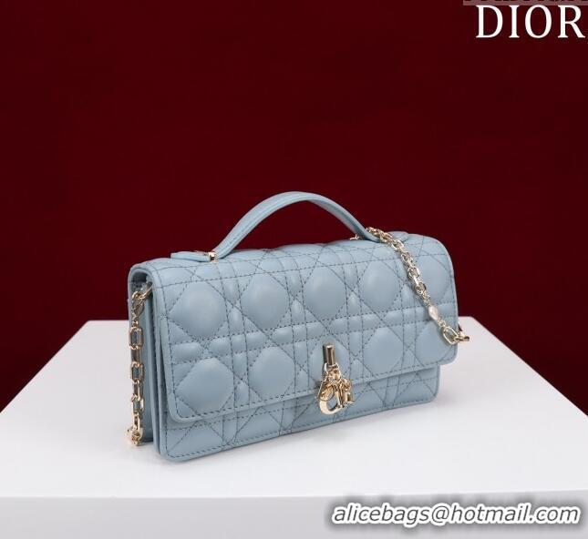 New Design Dior My Dior Mini Bag in Cannage Lambskin 0980 Blue 2024