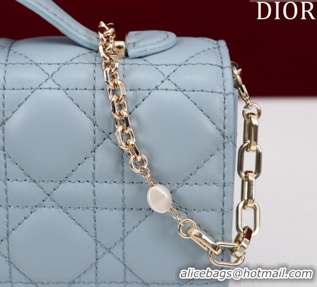 New Design Dior My Dior Mini Bag in Cannage Lambskin 0980 Blue 2024